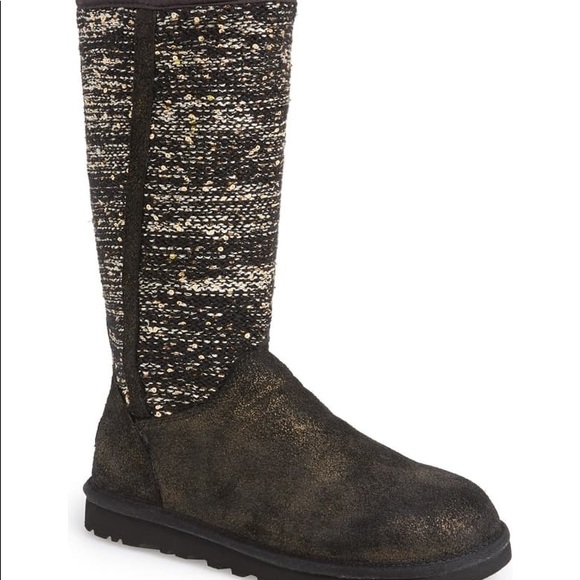 UGG Shoes - UGG Shimmering Suede & Knit Camaya Boots